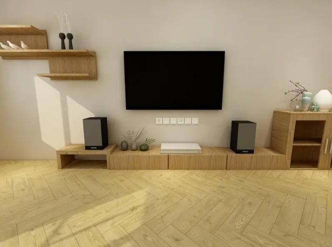 Light color herringbone spc floor