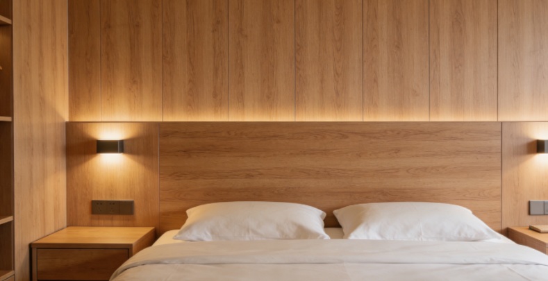 Bamboo Charcoal Fiber Wall Panels in hotel room