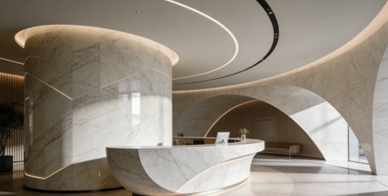 Curved Surfaces with UV Marble Sheets
