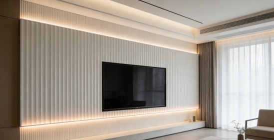 Floor to Ceiling TV Media Wall design ideas