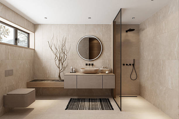 Bathroom waterproof wall panel effect picture