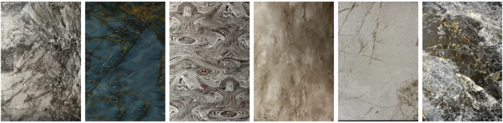 Different finishes of PVC wall panels