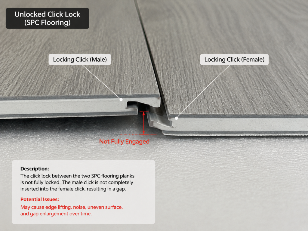 SPC floor clips not locked
