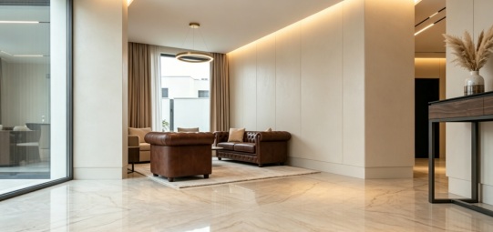 white color wpc panel with beige marble