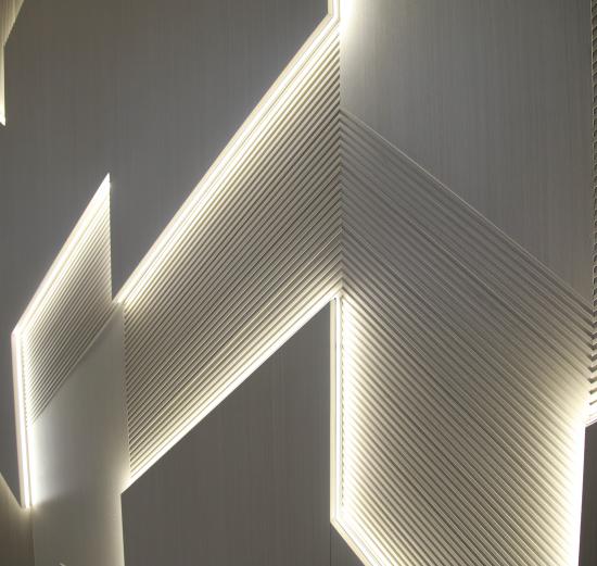 Aluminum honeycomb panel feature walls