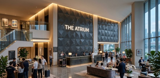 Carbon Crystal Panels in hotel lobbies