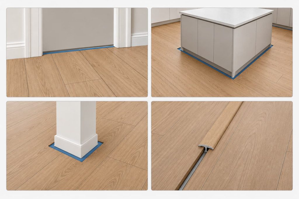 Four common scenarios for reserving expansion joints in SPC flooring