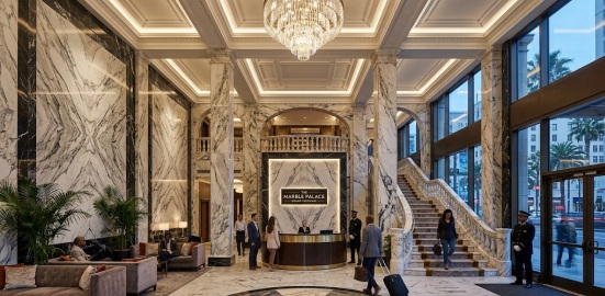 marble panels for hotel grand entryway