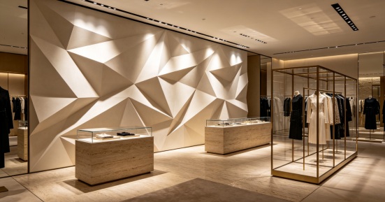 Geometric Textured Wall Panels for commercial space