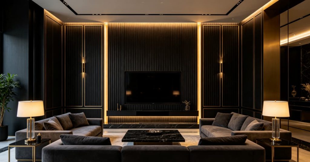 Luxury Style Fluted Wall Panel With LED