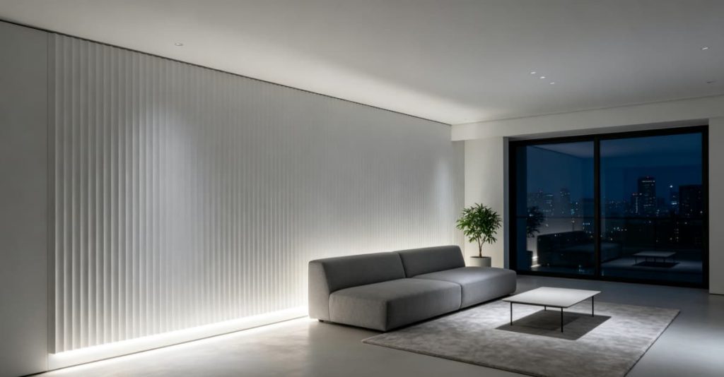 Modern Minimalist Style Fluted Wall Panel With LED