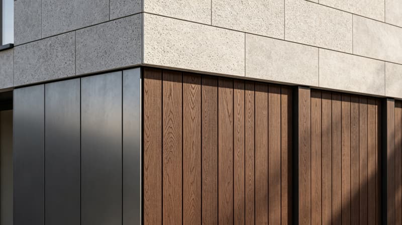 modern wall cladding system installed on a commercial building exterior