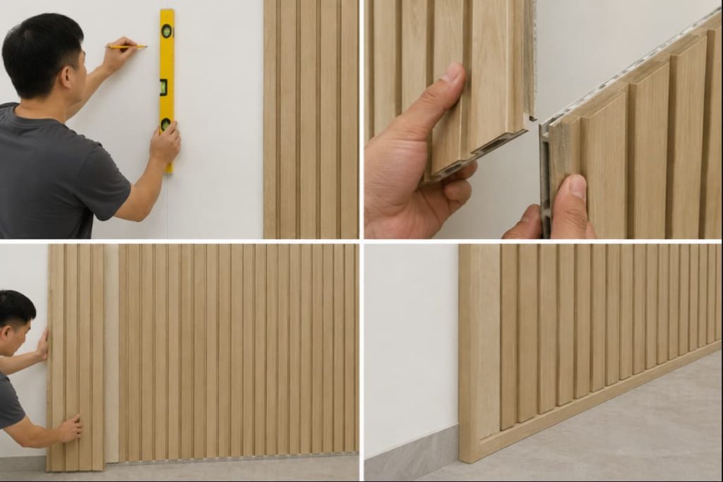 WPC Wall Panel Click-Lock Installation