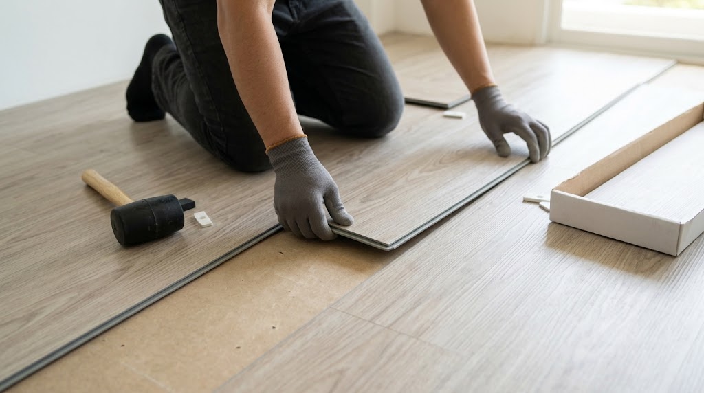 4.5 mm SPC flooring click-lock installation - fast