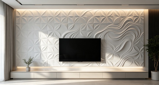 Geometric and Wave Pattern 3D panels for TV wall
