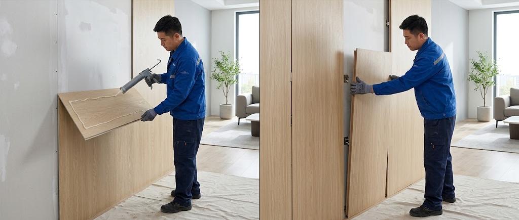 Glue vs clips for wall panel installation comparison