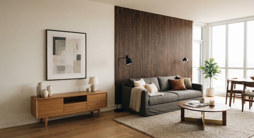 Painted wall compared with decorative wall panels