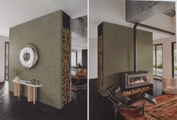 Display of the embossed texture effect