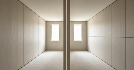 Wall panel direction affects the room visual space
